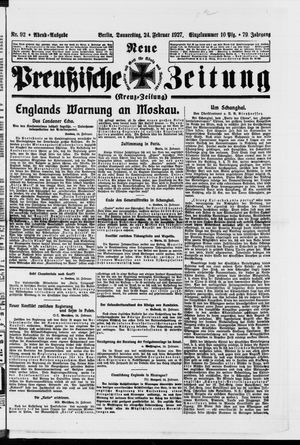 Neue preußische Zeitung vom 24.02.1927