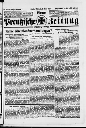 Neue preußische Zeitung vom 09.03.1927