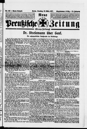 Neue preußische Zeitung vom 22.03.1927