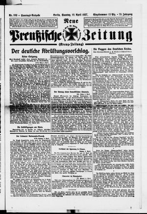Neue preußische Zeitung vom 10.04.1927