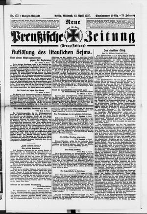 Neue preußische Zeitung vom 13.04.1927