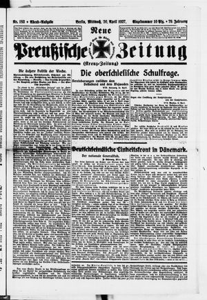 Neue preußische Zeitung vom 20.04.1927