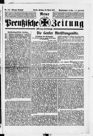 Neue preußische Zeitung vom 22.04.1927
