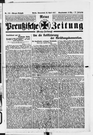 Neue preußische Zeitung vom 23.04.1927