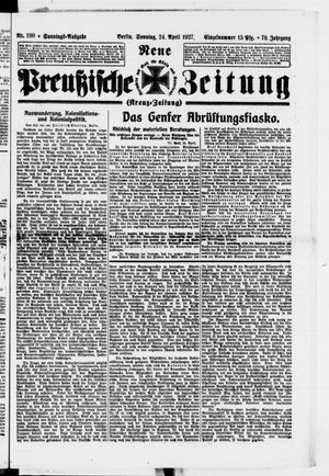 Neue preußische Zeitung vom 24.04.1927