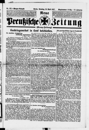 Neue preußische Zeitung vom 26.04.1927