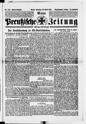Neue preußische Zeitung vom 26.04.1927