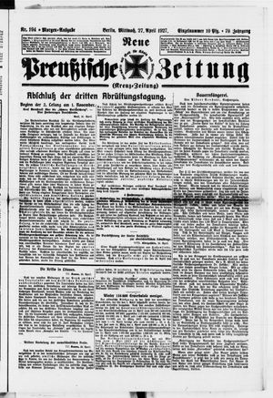 Neue preußische Zeitung vom 27.04.1927