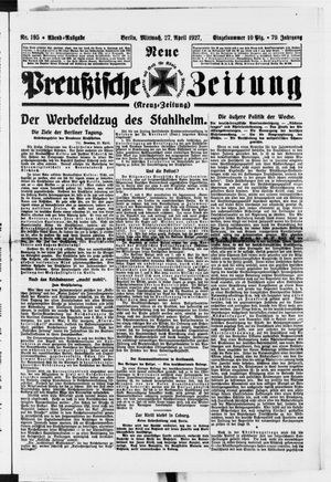 Neue preußische Zeitung vom 27.04.1927