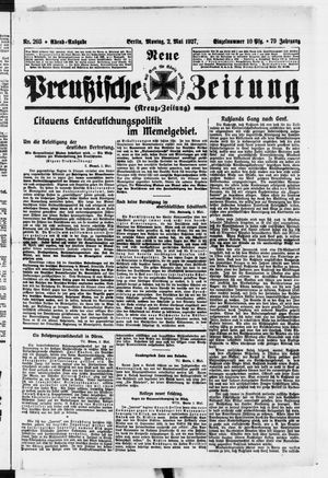 Neue preußische Zeitung vom 02.05.1927