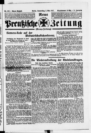 Neue preußische Zeitung on May 5, 1927