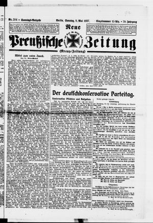 Neue preußische Zeitung on May 8, 1927