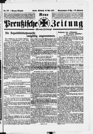 Neue preußische Zeitung vom 18.05.1927