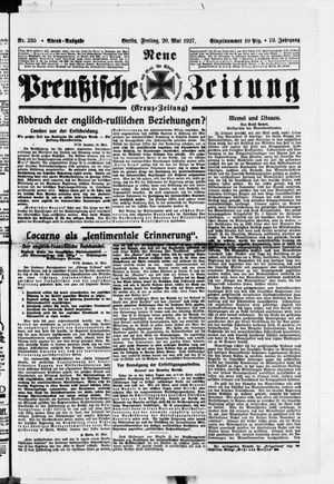 Neue preußische Zeitung vom 20.05.1927