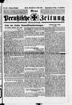 Neue preußische Zeitung on May 21, 1927