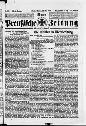 Neue preußische Zeitung vom 23.05.1927