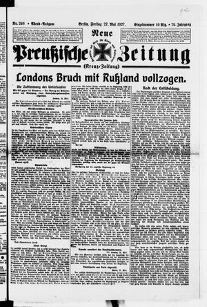 Neue preußische Zeitung vom 27.05.1927