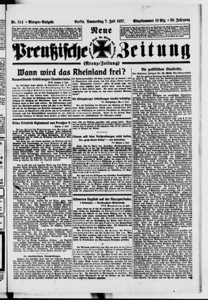 Neue preußische Zeitung vom 07.07.1927