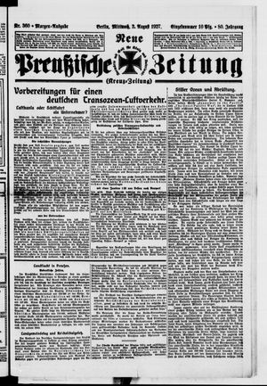 Neue preußische Zeitung vom 03.08.1927