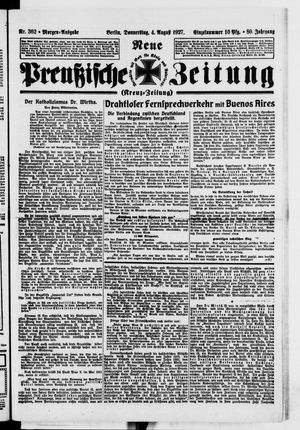 Neue preußische Zeitung vom 04.08.1927