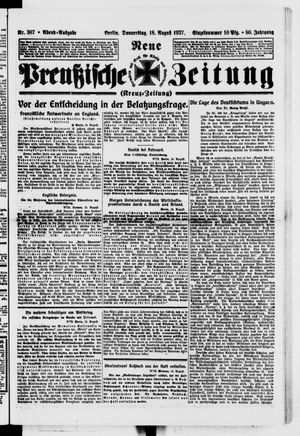 Neue preußische Zeitung vom 18.08.1927