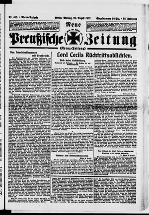 Neue preußische Zeitung vom 29.08.1927