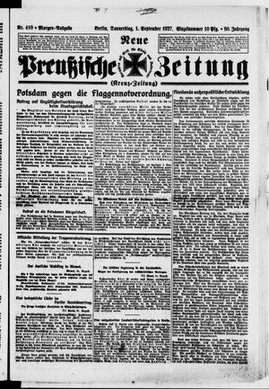 Neue preußische Zeitung on Sep 1, 1927