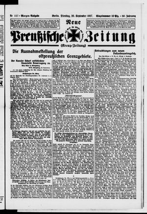 Neue preußische Zeitung vom 20.09.1927