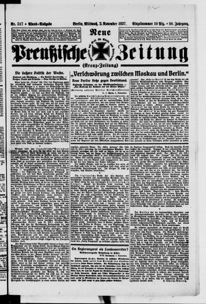 Neue preußische Zeitung on Nov 2, 1927