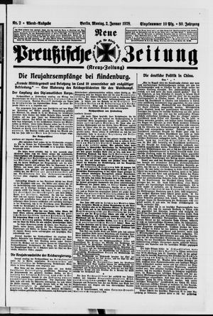 Neue preußische Zeitung vom 02.01.1928