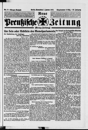 Neue preußische Zeitung vom 07.01.1928