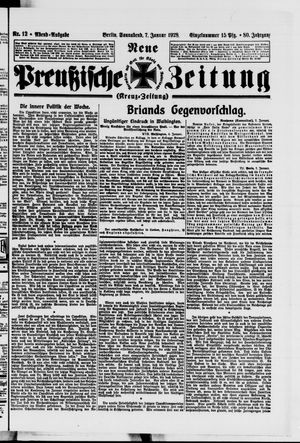 Neue preußische Zeitung vom 07.01.1928