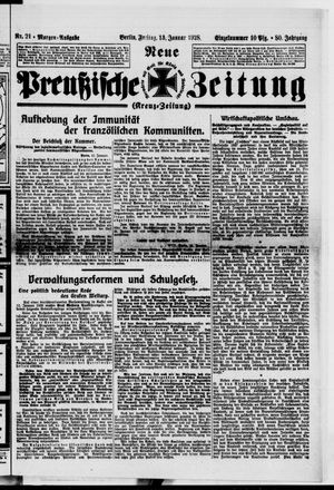 Neue preußische Zeitung on Jan 13, 1928
