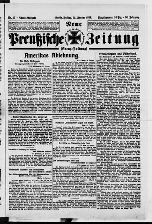 Neue preußische Zeitung on Jan 13, 1928