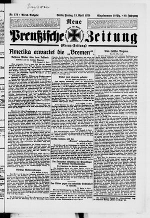 Neue preußische Zeitung vom 13.04.1928