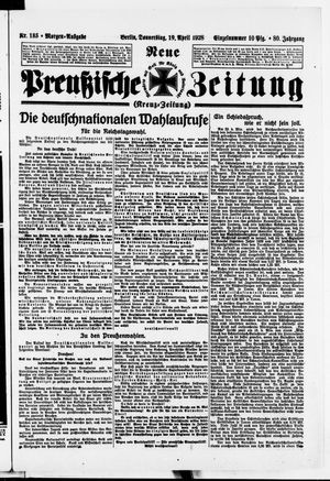 Neue preußische Zeitung vom 19.04.1928