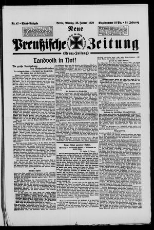 Neue preußische Zeitung vom 28.01.1929