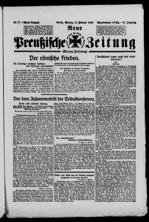 Neue preußische Zeitung vom 11.02.1929