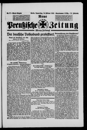 Neue preußische Zeitung vom 14.02.1929