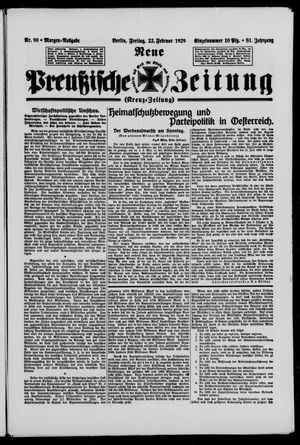 Neue preußische Zeitung vom 22.02.1929