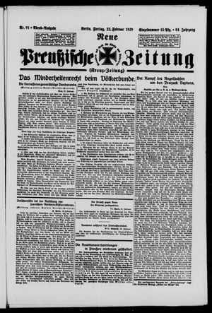 Neue preußische Zeitung vom 22.02.1929