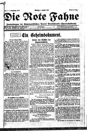 Die rote Fahne vom 01.01.1919