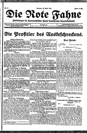 Die rote Fahne vom 20.04.1919