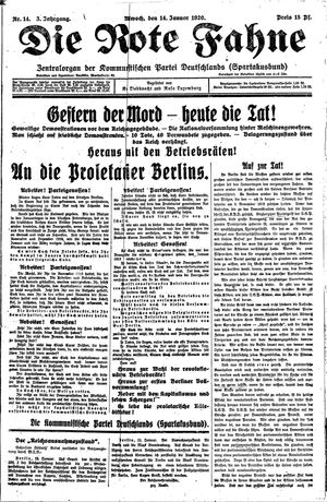 Die rote Fahne vom 14.01.1920