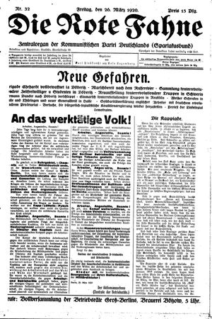 Die rote Fahne on Mar 26, 1920