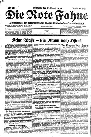 Die rote Fahne vom 25.08.1920