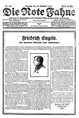 Die rote Fahne vom 28.11.1920
