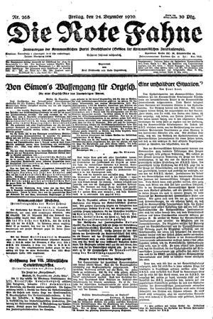 Die rote Fahne vom 24.12.1920