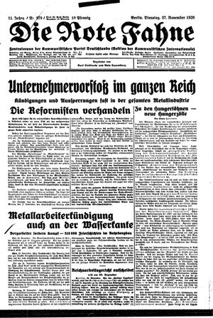 Die rote Fahne vom 27.11.1928