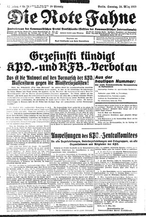 Die rote Fahne vom 24.03.1929